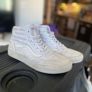 Vans White High Tops Size 8 Women